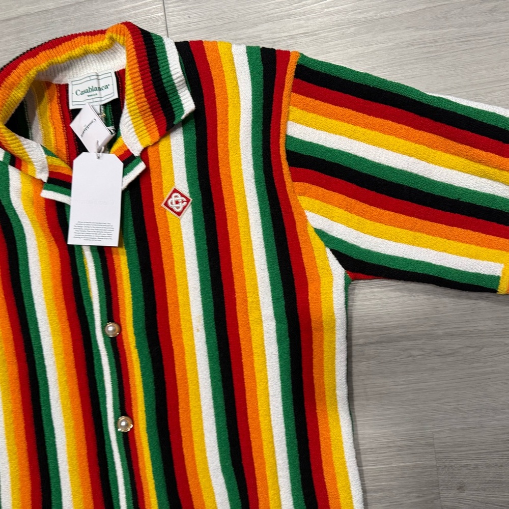 Casablanca Striped Button Down short sleeve Shirt